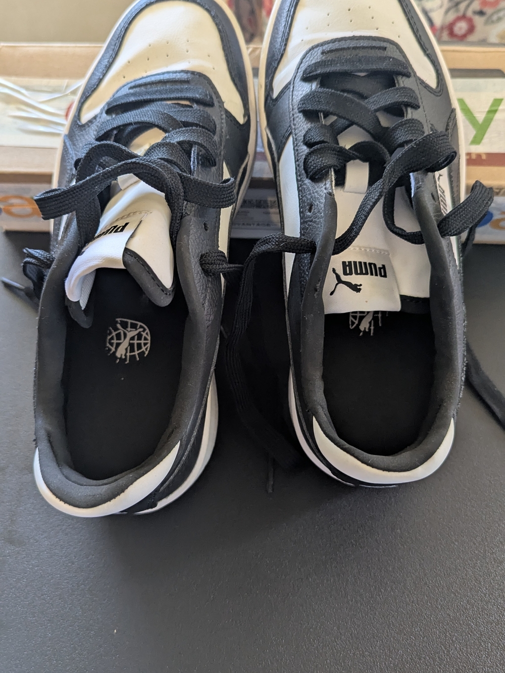 Puma Black and White Low Top Sneakers